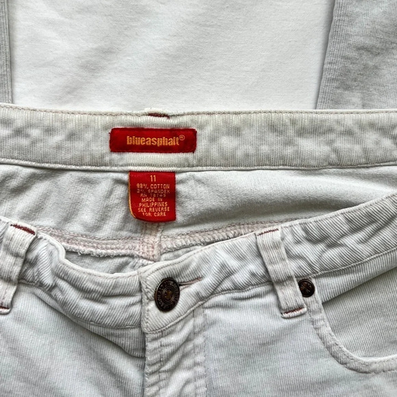 Y2K Blue Asphalt Cream Low Rise Corduroy Pants - Picture 3 of 7